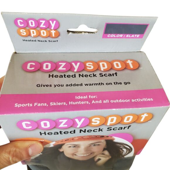 Sunbeam Heated Scarf Fleece Heated Neck Scarf Gray One Size NEW - Picture 5 of 6